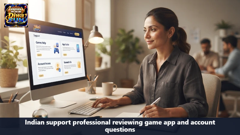Indian support professional reviewing game app and account questions