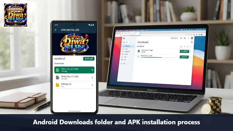 Android Downloads folder and APK installation process