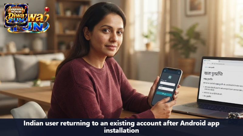 Indian user returning to an existing account after Android app installation