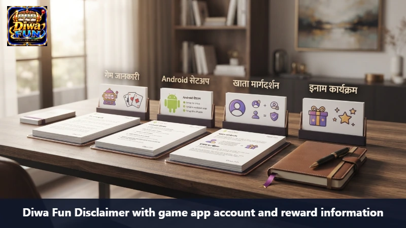 Diwa Fun Disclaimer with game app account and reward information