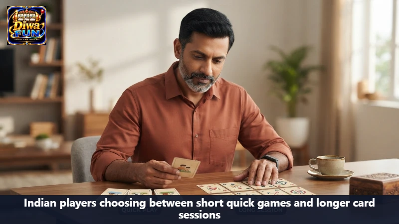 Indian players choosing between short quick games and longer card sessions