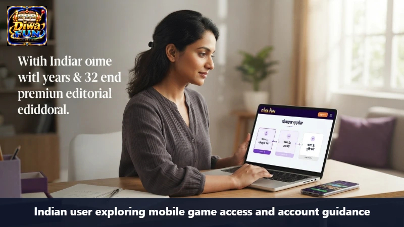 Indian user exploring mobile game access and account guidance