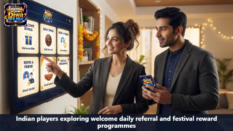 Indian players exploring welcome daily referral and festival reward programmes