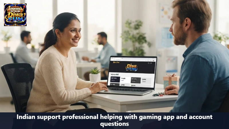 Indian support professional helping with gaming app and account questions